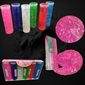 Crystal Glitter Slime In Tube Assorted Colors 6 Pieces/Pack