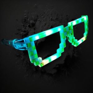 LED Pixel Flashing Green Sunglasses