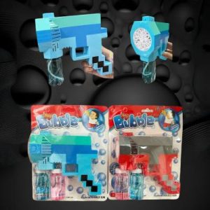 Assorted Color Pixel Gatling Style Bubble Blower