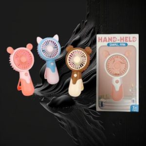 Assorted Color Rechargable Hand Fan With Kick Stand