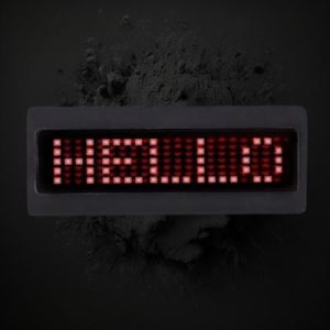 Red Scrolling Name Badge CR2032 Batteries Included