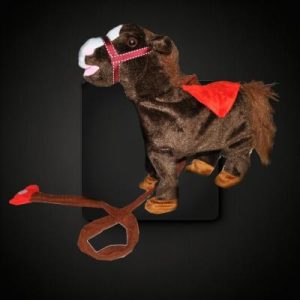 T-3235 Dancing Plush Horse With Leash And Music Brown/Black Asst