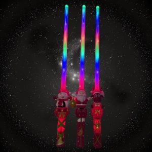 Assorted Style Santa, Snowman, Reindeer LED Multi-Color Sword