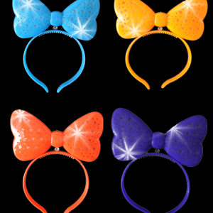 LED Assorted Color Flashing Plastic Bow Headband