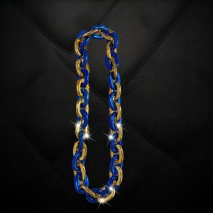 Blue/Gold Chain Link Necklace B26C