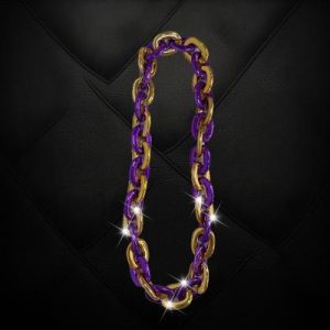 Purple/Gold Chain Link LED Flashing Necklace