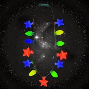 Large LED Bulb Necklace With Stars