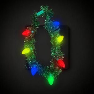 Flashingmulti-Color Vintage Bulb Necklace With Tinsel