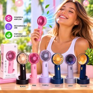 Assorted Color Battery Powered Personal Hand Fan