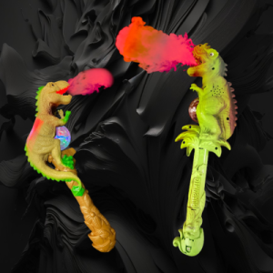 Asst Color Dinosaur Wand With Spray Feature
