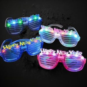 LED Happy New Year Slotted Sunglasses 34027