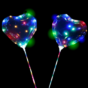 Flashing Bobo Heart Shaped Balloon With Stick