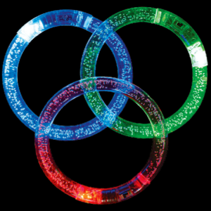 Flashing Tube Bracelet With Small Air Bubble Pattern, Asst Colors (Card, ,