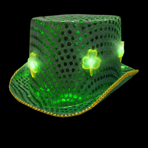 LED Flashing Clover Hat