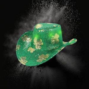 Sequin Cowboy Hat With Clover On The Front