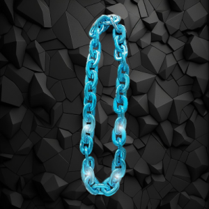 LED Flashing Oversized Turquoise Chain Link Necklace
