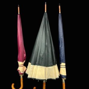 Double Layer Assorted Color Umbrella With Wooden Handle