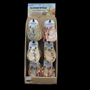 Assorted Style Bead And Shell Anklet In Display Box