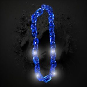 LED Flashing Oversized Blue Chain Link Necklace