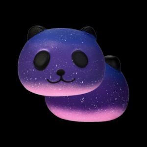 Slow Rising Squishy Panda Head Purple/Blue Ombre'