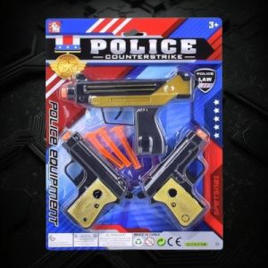 3 Piece Police Dart Gun Carded Play Set