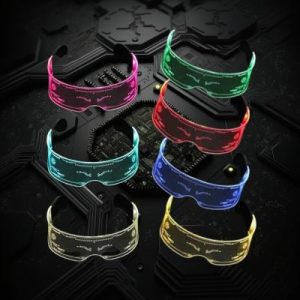Multi-Color LED Assorted Print Cyber Sunglasses