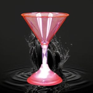 7Oz Pink Flashing Martini Glass