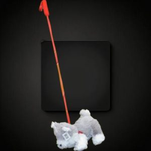 Plush Husky Dog Pet On Pole Leash