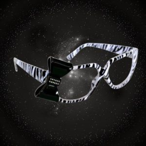 Non-Flashing Zebra-Print Sunglasses With Bow ACcent And Clear Lenses