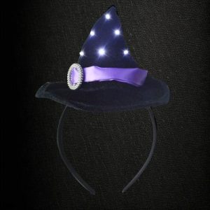Purple/Black LED Flashing Witch Headband