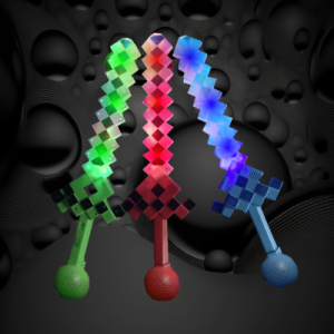 LED Flashing Bubble Pixel Sword With Sound