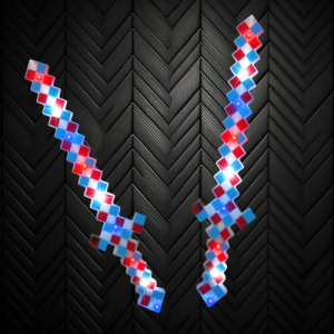 Red/White/Blue Pixelated Light Up Sword