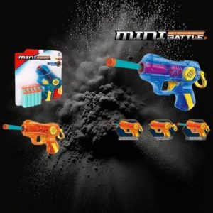 Assorted Color Carded Pull Back Dart Gun With 10 Foam Dart
