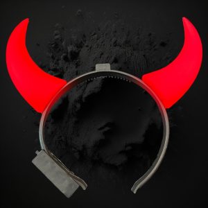 Red LED Devil Horns - Battery Packs On Sides (2 AA Batteries Included)