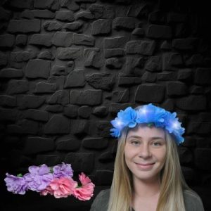 Assorted LED Single Color Hibiscus Flower Headband With Single Color LED