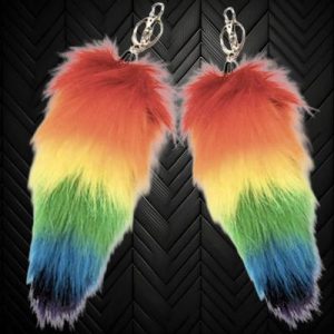 Fur Key Chain Rainbow Tail Vendor