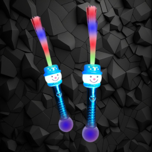 Multi-Color Fiber Optic Snowman Wand