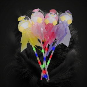 Assorted Color LED Flashing Globe Wand With Animal Face On Globe