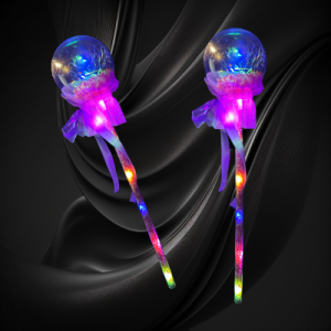 LED Multi-Color Small Globe Wand With Ribbon