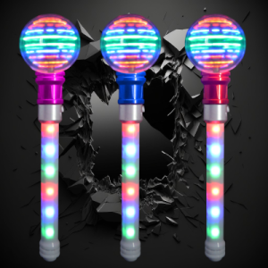 LED Magic Spinning Ball Wand With LED Handle Backwall