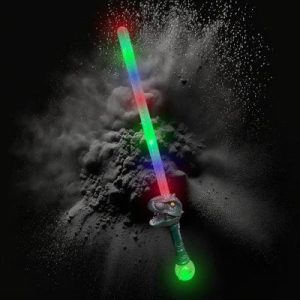 Flashing Dino Sword W/ T-Rex Handle, Sound, And Clear Ninja Style Blade
