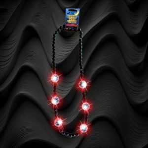Flashing Beaded Necklace W/Light-Up Eyeball Beads