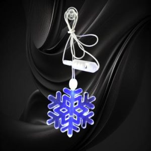 LED ACrylic Snowflake Necklace On Non Flashing Lanyard