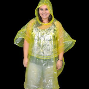 Yellow Rain Poncho Fits Childrenand Adults
