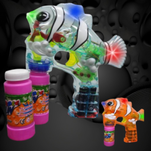 LED Clown Fish Bubble Blower With 2 Bottles Of Solution