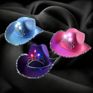 Flashing Kids Cowboy Hat With Pink/Purple/Blue Assorted Felt