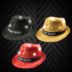Assorted Color Happy New Year Flashing Fedora