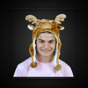 Short Plush Reindeer Style Animal Hat 18082