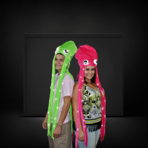 Flashing Assorted Color Long Neon Squid Hat