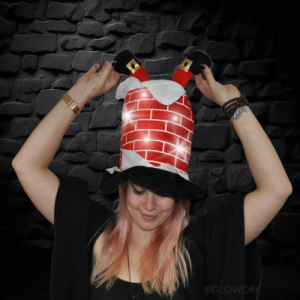 LED Chimney Hat With Santa Legs